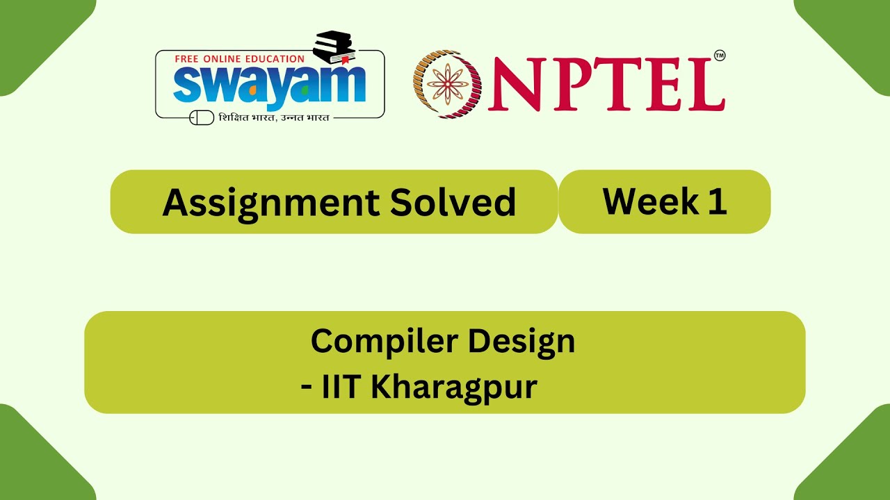 Compiler Design Week 1 | NPTEL ANSWERS 2026 #nptel2026 #myswayam #nptel #nptelexam