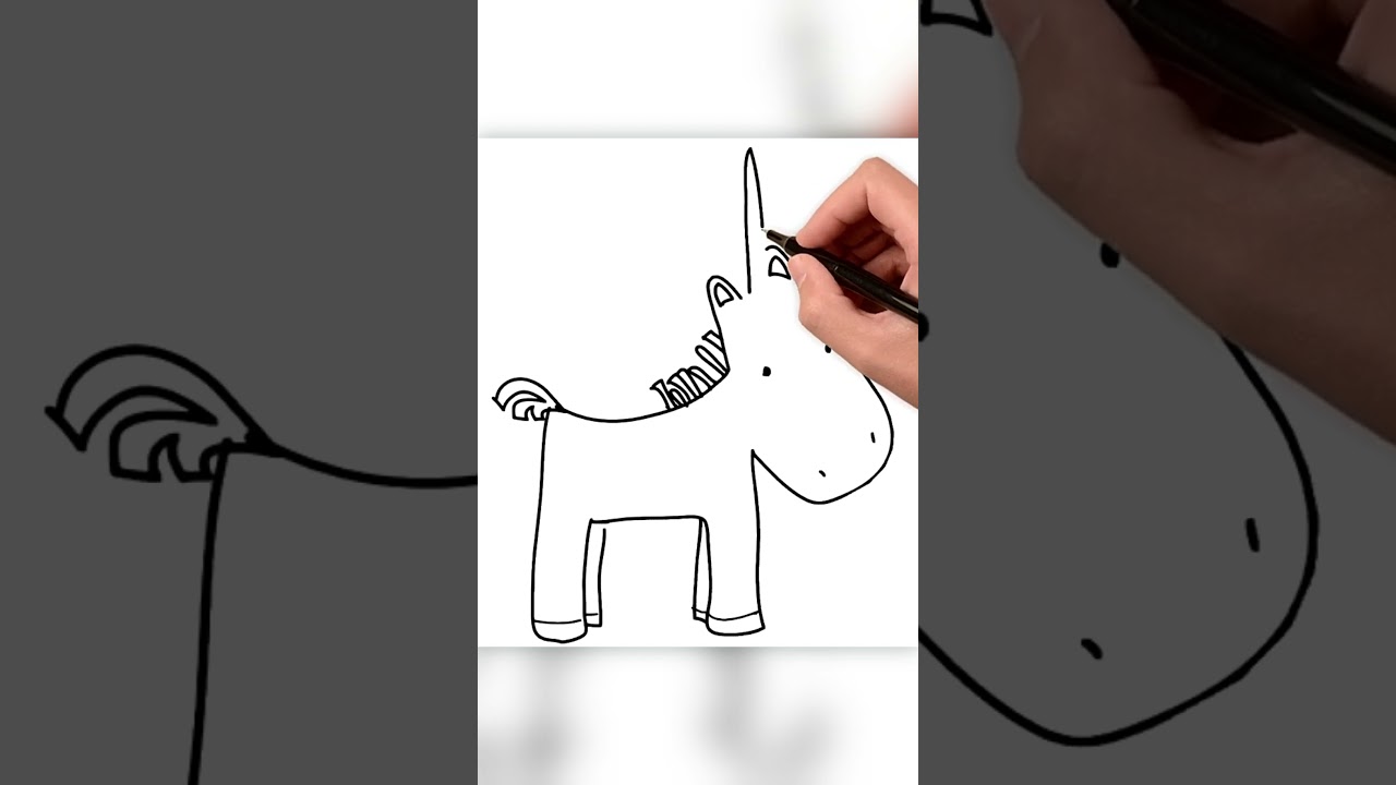 [Shorts] 🦄 How to draw a Unicorn | Step by step tutorial to draw & color Unicorn | Pencil to Palette
