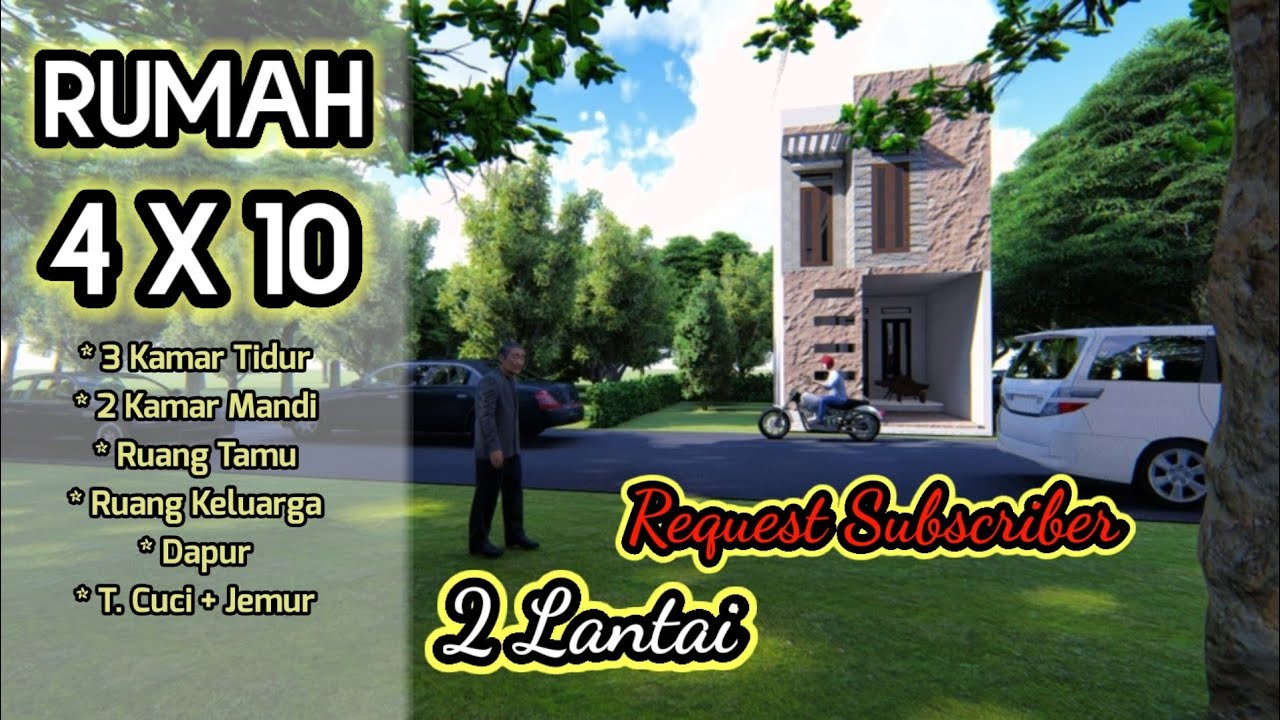 Desain Rumah Minimalis 4x10 Meter