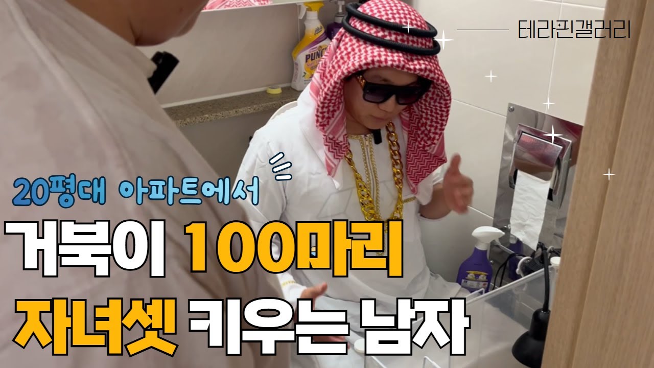 20평대 아파트에서 거북이 100마리 자녀 셋 키우는 남자