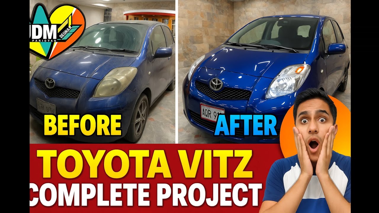 Toyota Vitz Detailing & Restoration | Full Suspension, Brakes, Interior & Exterior Transformation!