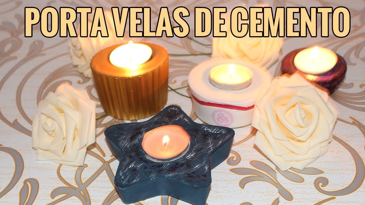 ✨ Cómo Hacer PORTAVELAS de CEMENTO o YESO Fácil ✨ how make candle holder