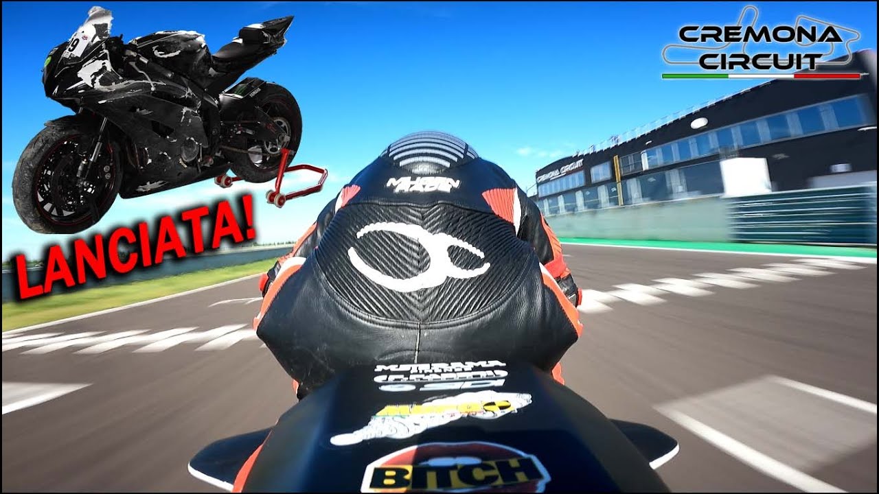 HIGHSIDE curva 9!! Cremona Circuit col BOTTO🙈🤣🚀 Yamaha R6 Crash/ OnBoard