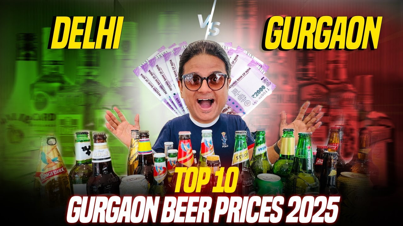 Top 10 Gurgaon Beer Prices 2025 🍺 | Delhi vs Haryana Price Shock! ₹90 vs ₹140? | City Ka Theka