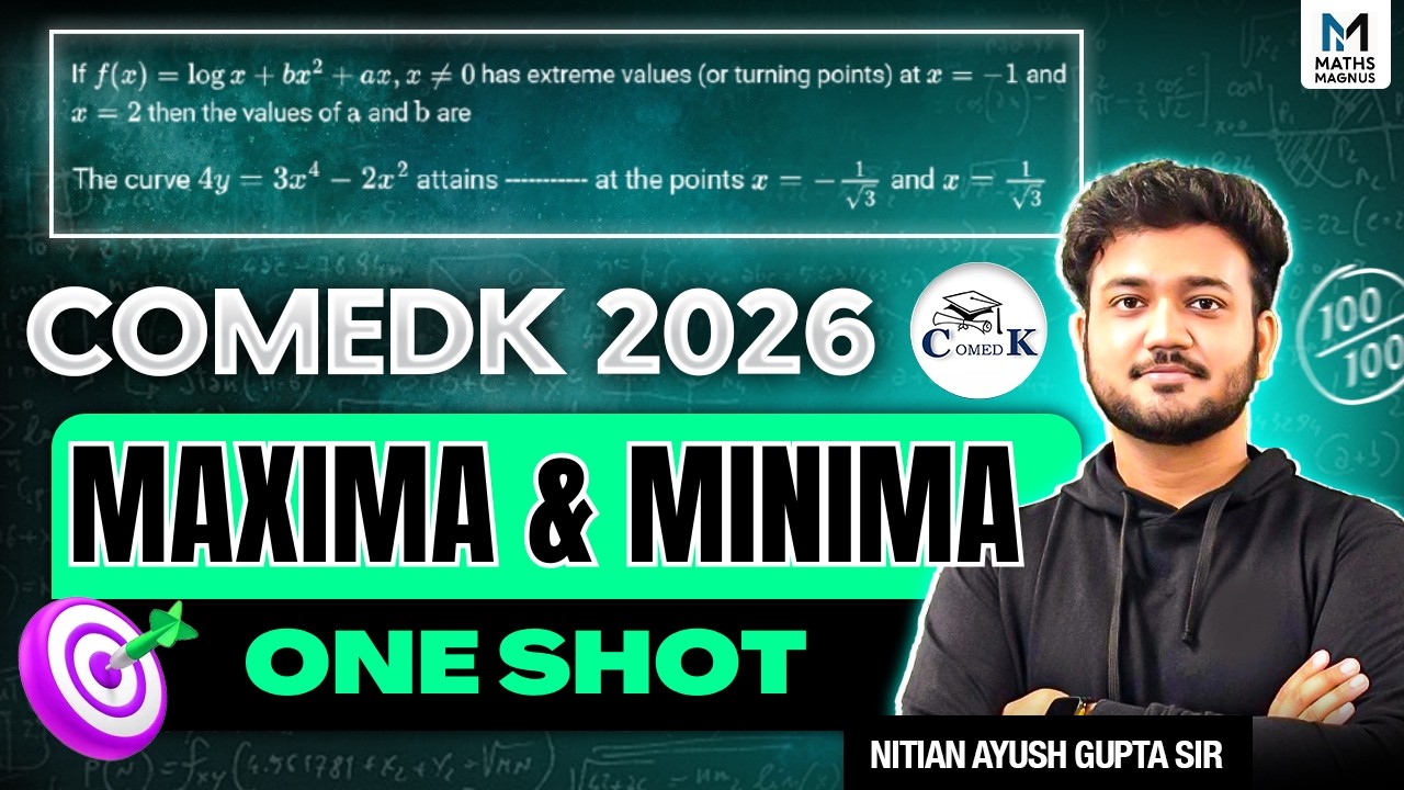 🚨 COMEDK 2026 : Maxima & Minima in ONE SHOT 🔥| 1 Question Guaranteed! | Ayush Sir
