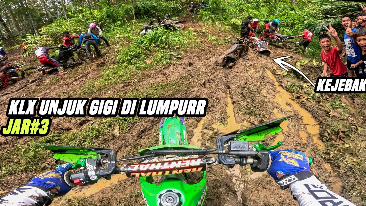 AKSI BAR BAR KLX  LEWATI LUMPUR JAR#3 (Rancah Ciamis)