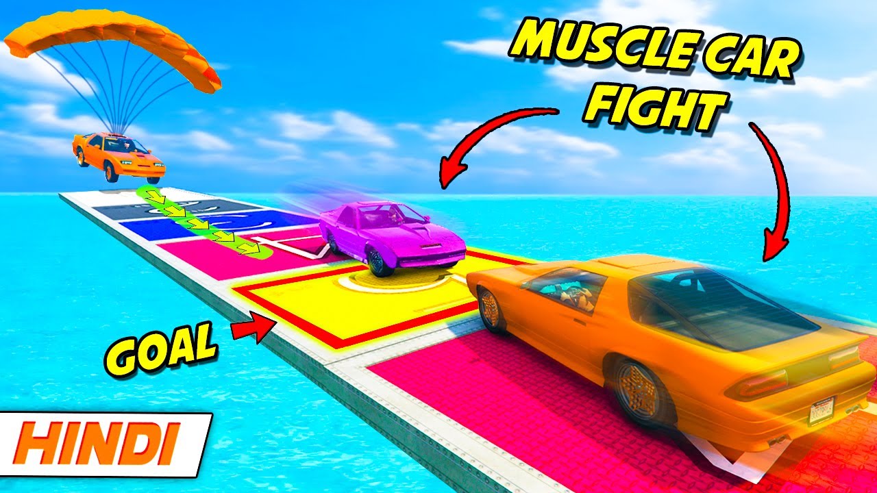 GTA 5: *ULTIMATE* Muscle Car Fight 😲 | Overtime Rumble | GTA 5 Online Hindi Funny Moments | Saxisam