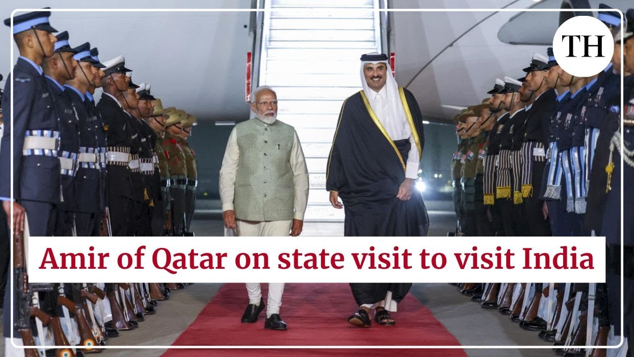 PM Modi greets Amir of Qatar at Delhi airport
