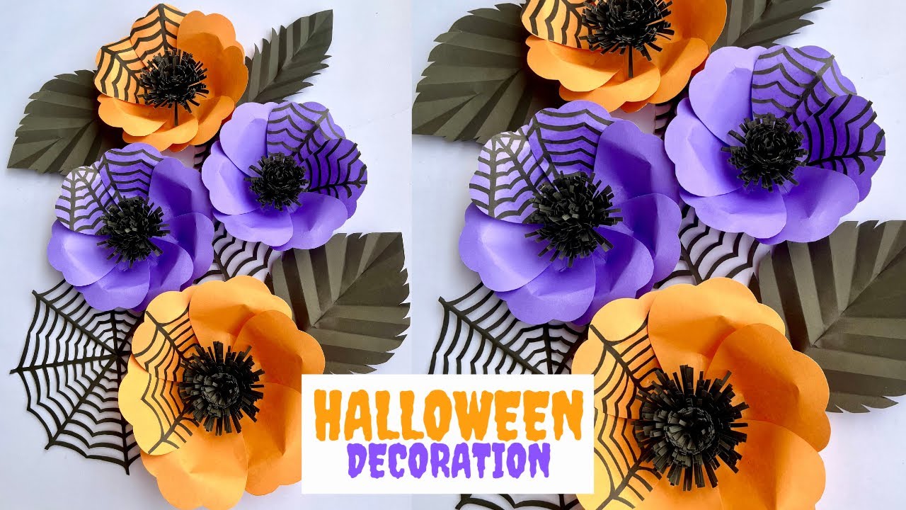 Halloween Decoration Ideas/ Halloween Paper Flower/ Halloween Paper Crafts/ Halloween 2023