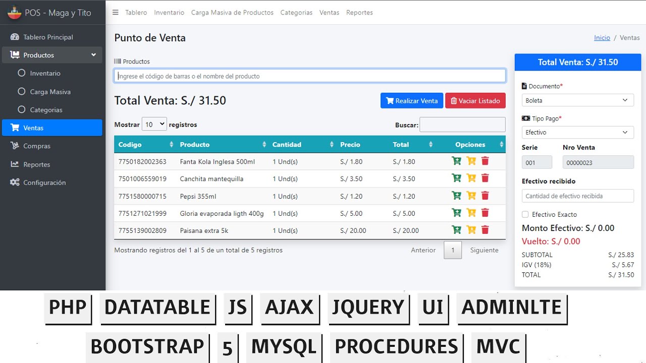 crear un sistema de punto de venta en php | adminlte | bootstrap 5