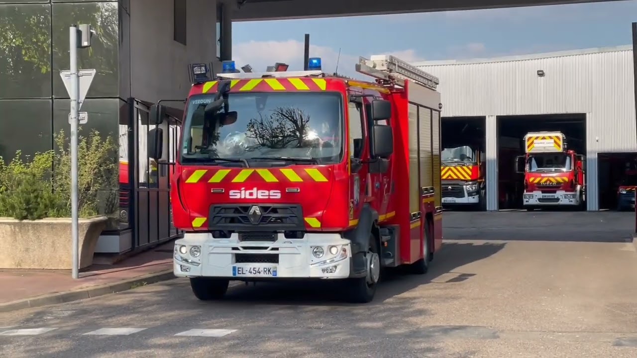 Retour du VSAV 02 Verdun en urgence pour prendre le départ du FPT 01 Verdun. (SDIS 55)