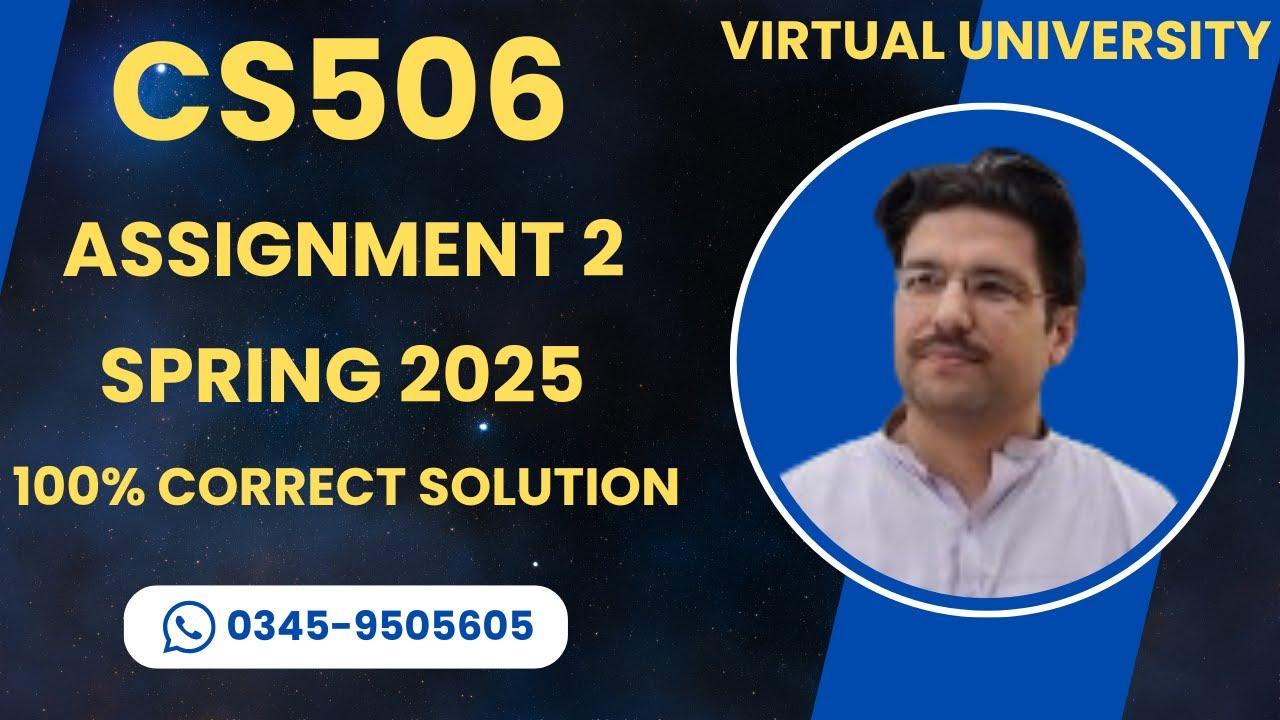 CS506 Assignment 2 solution Spring 2025 | CS506 Assignment 2 100% correct solution Spring 2025