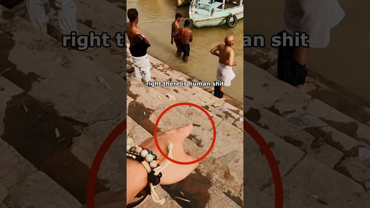 Human 💩 in India's holiest river (Ganges River)! 🇮🇳 #shorts