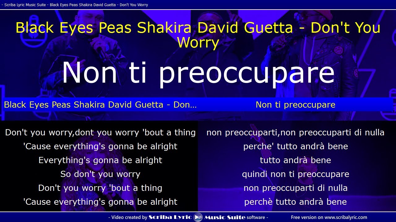 Black Eyes Peas Shakira David Guetta-Don't You Worry-testo e traduzione