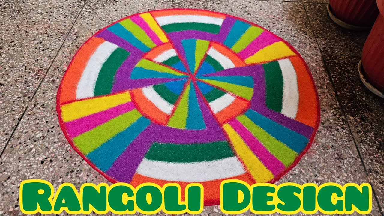 Rangoli Design 156 | Easy Rangoli | Swastik Design | Colourful Attractive Rangoli | Simple Rangoli.