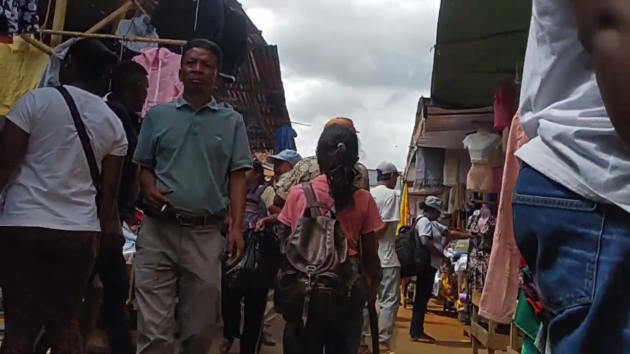 Tsena Asabotsy clothing Markets by Avaratsena - Walking streets view of Antsirabe Madagascar 