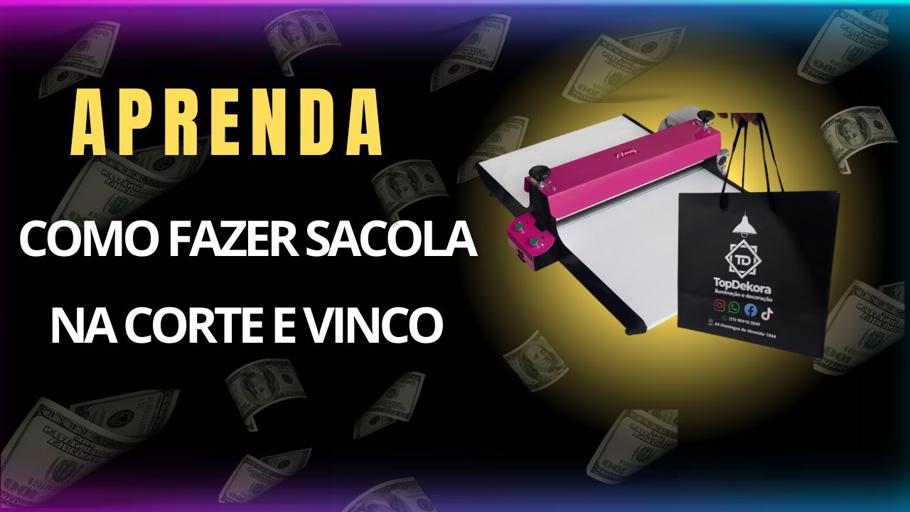 Como fazer sacola de papel na maquina conte e vinco #sacolapersonalizada #sacola #personalizado