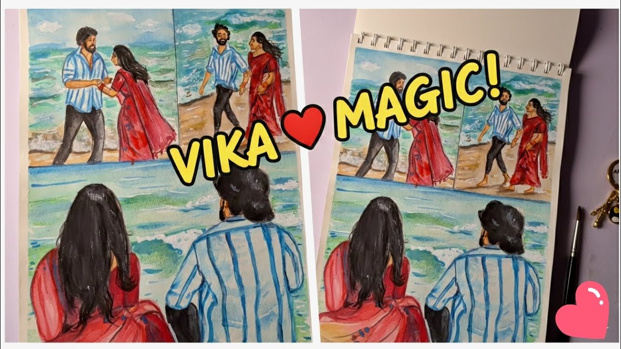 Vijay & Kaveri’s Beautiful Beach Moments | Mahanadhi Serial Painting 🎨❤️