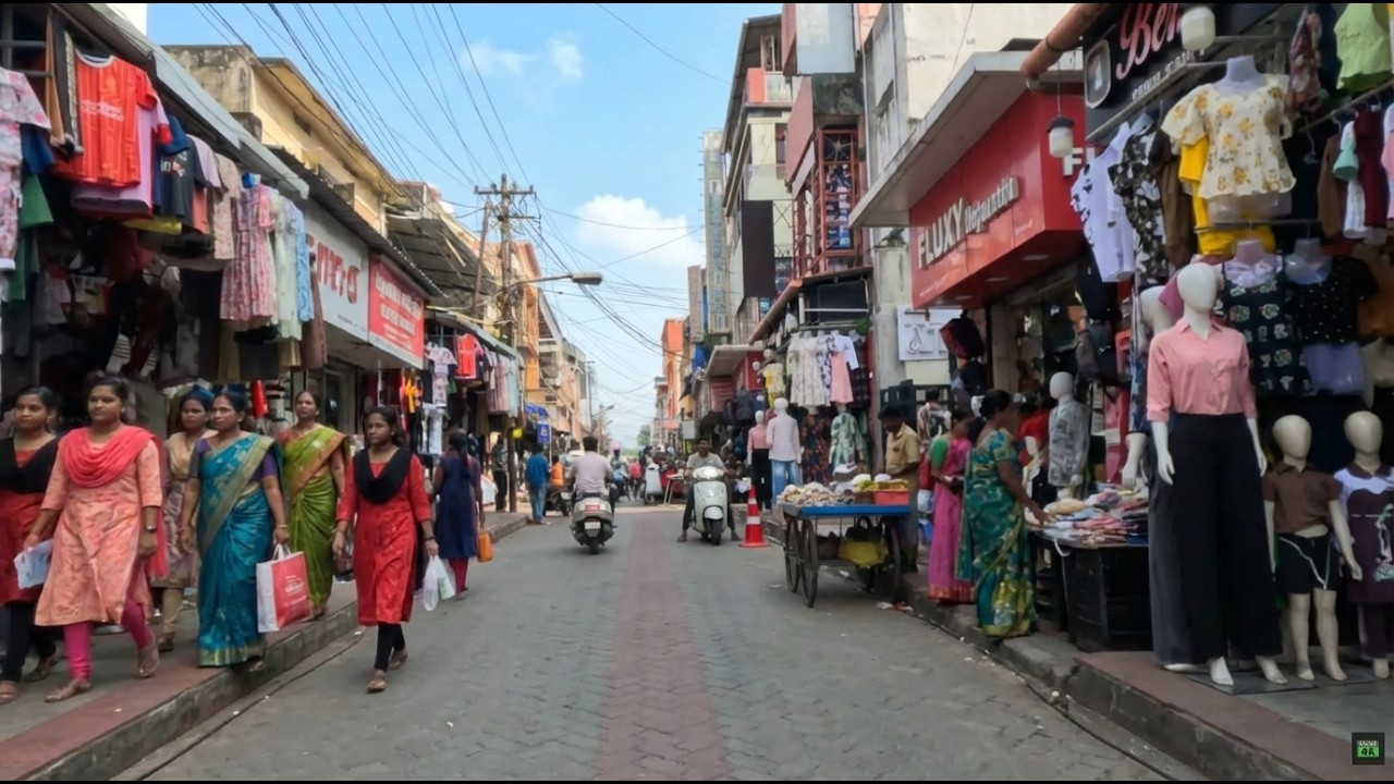 India Street Walk 4K | Kochi Broadway Bazaar & Daily Life | Kerala Walking Tour 4K 🇮🇳 | 4K 60 FPS