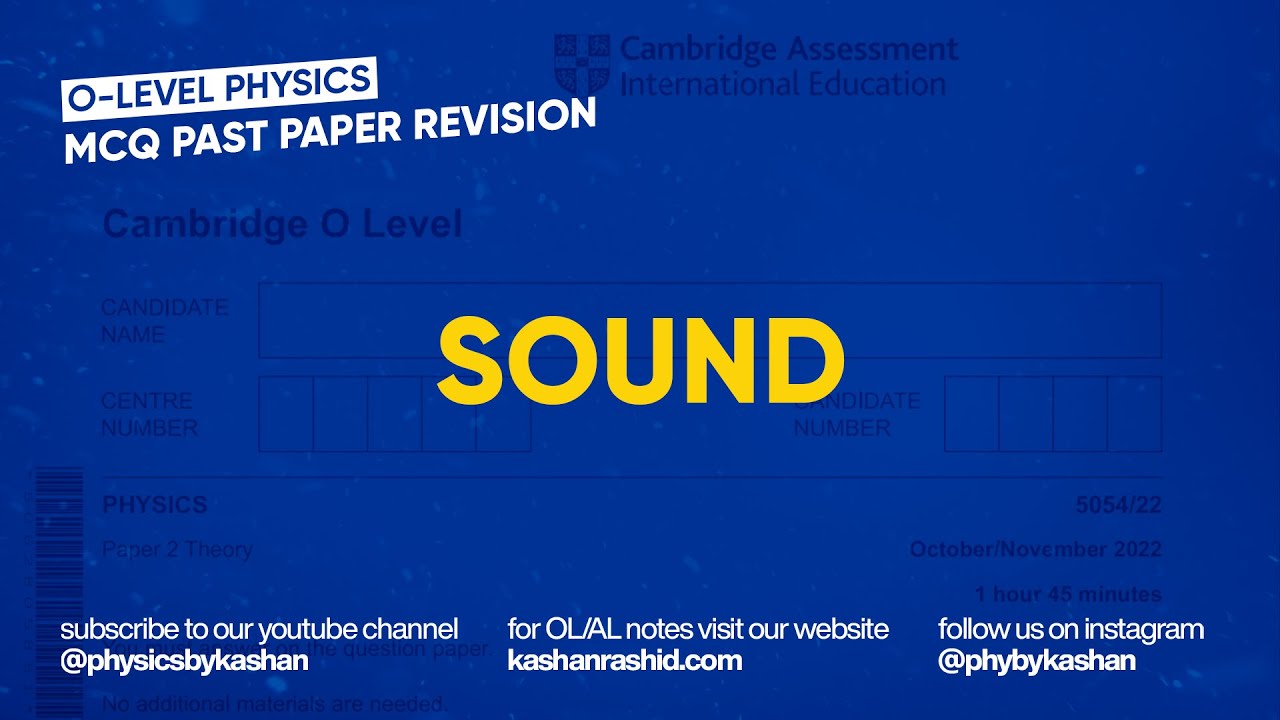 O-Level Physics MCQ Revision | Sound