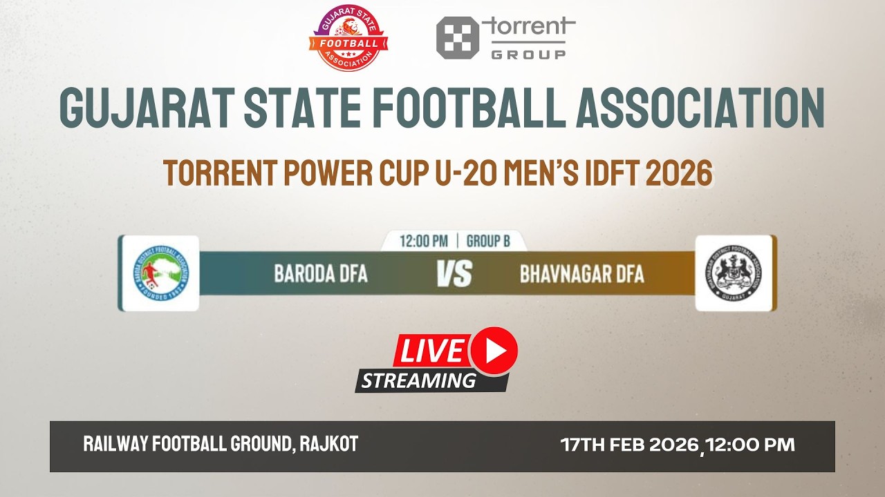 LIVE | GSFA TORRENT POWER CUP U-20 MEN’S IDFT 2026 | BARODA DFA VS BHAVNAGAR DFA | GROUP B