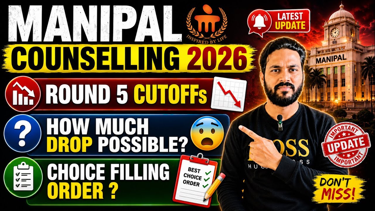 😱MANIPAL 2026 ROUND 5 BRANCH WISE CUTOFFs!How Much Cutoffs Drop?Choice Filling ORDER ROUND5 Cutoffs?
