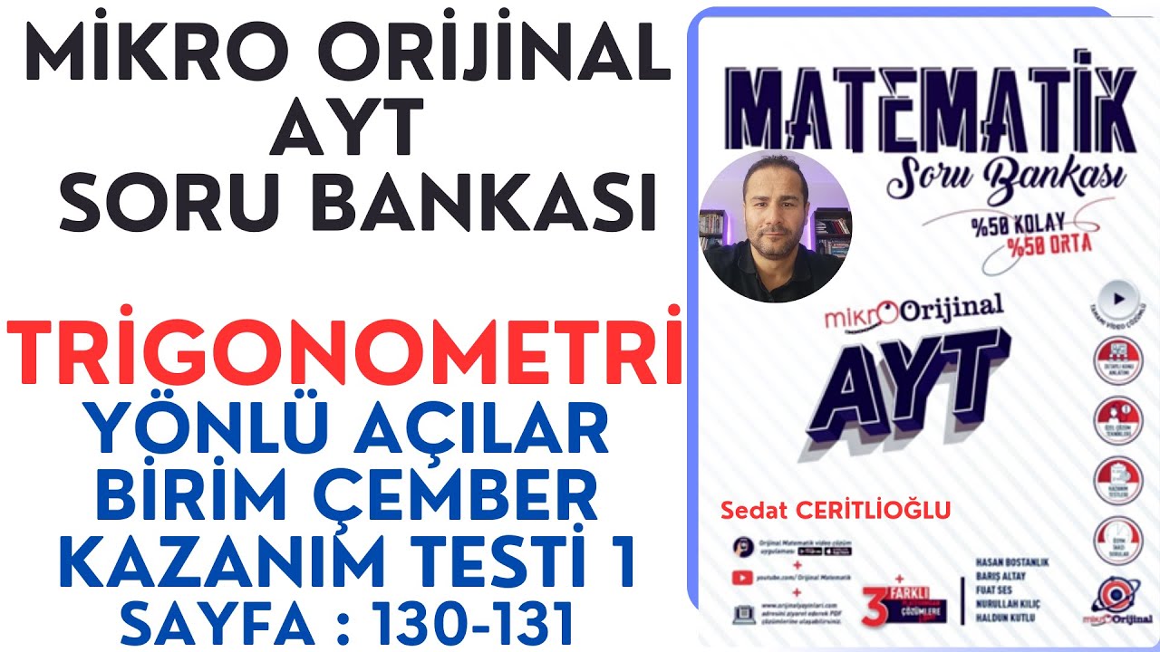 TRİGONOMETRİ | MİKRO AYT SORU BANKASI SYF:130-131 | #orijinalmatematik #mikroorijinal# yks2024