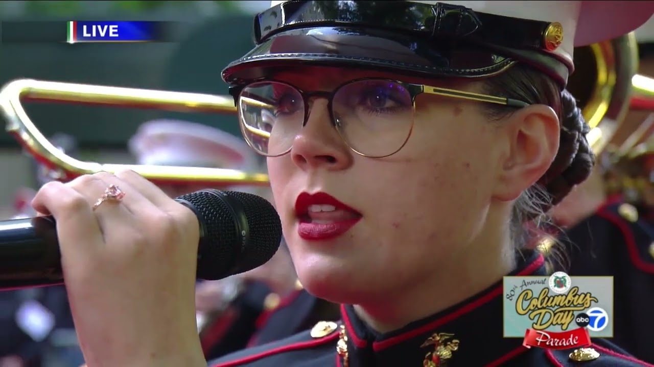 2024 Columbus Day Parade with the National Anthem by the U.S. 2nd Marine Aircraft Wing Band