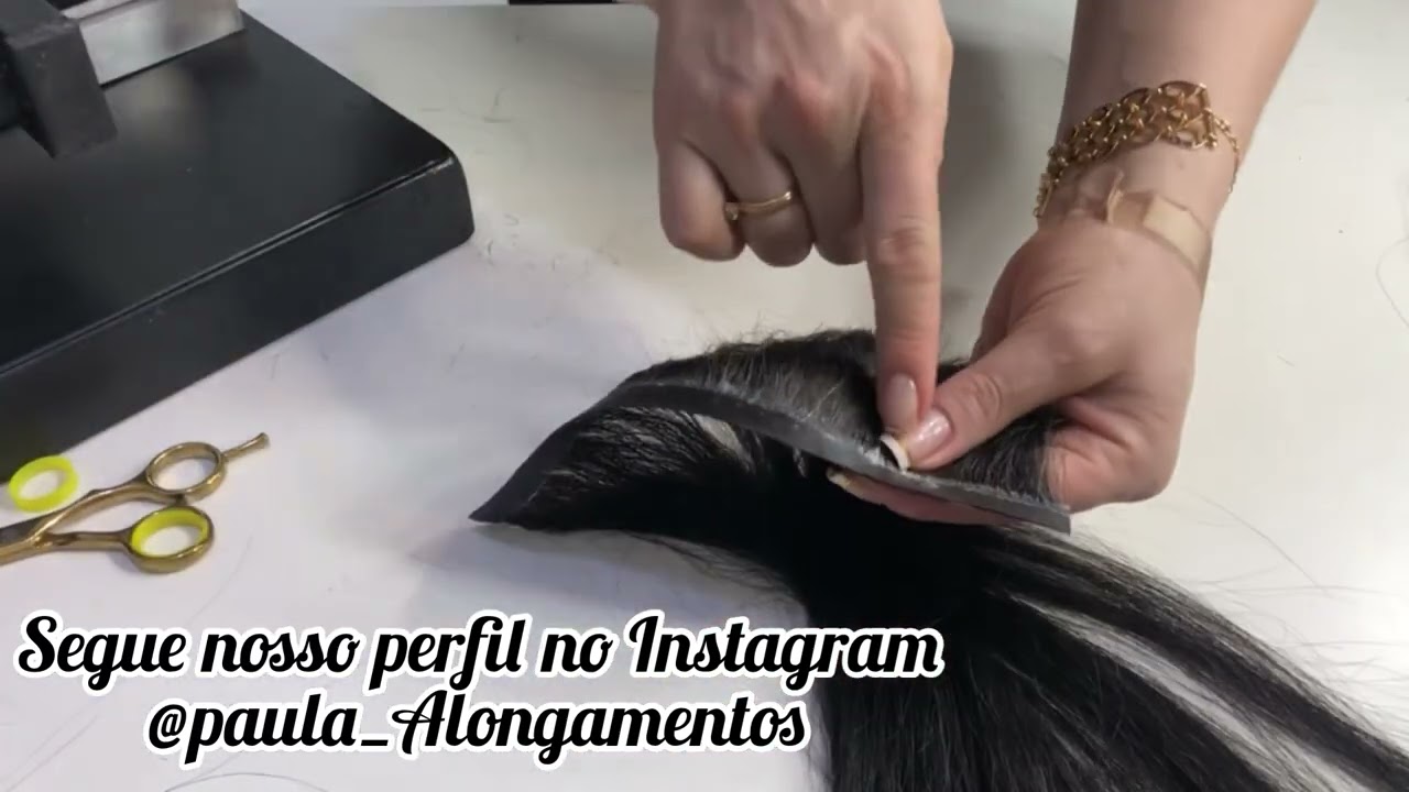Confecção de mega hair de fita Adesiva completo (continuação)