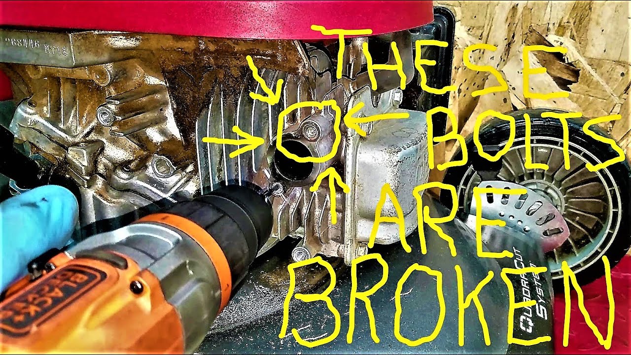 Honda mower broken muffler bolt fix