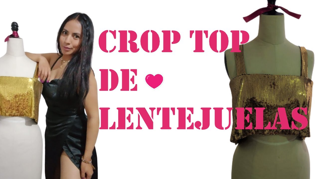 DIY- Como hacer un Croptop básico de lentejuelas- SUPER FACIL| ITZA 🍒