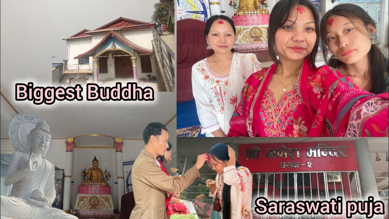 Saraswati puja manaun gako Sathi sang biggest Buddhako murti aaj beyahalt vo