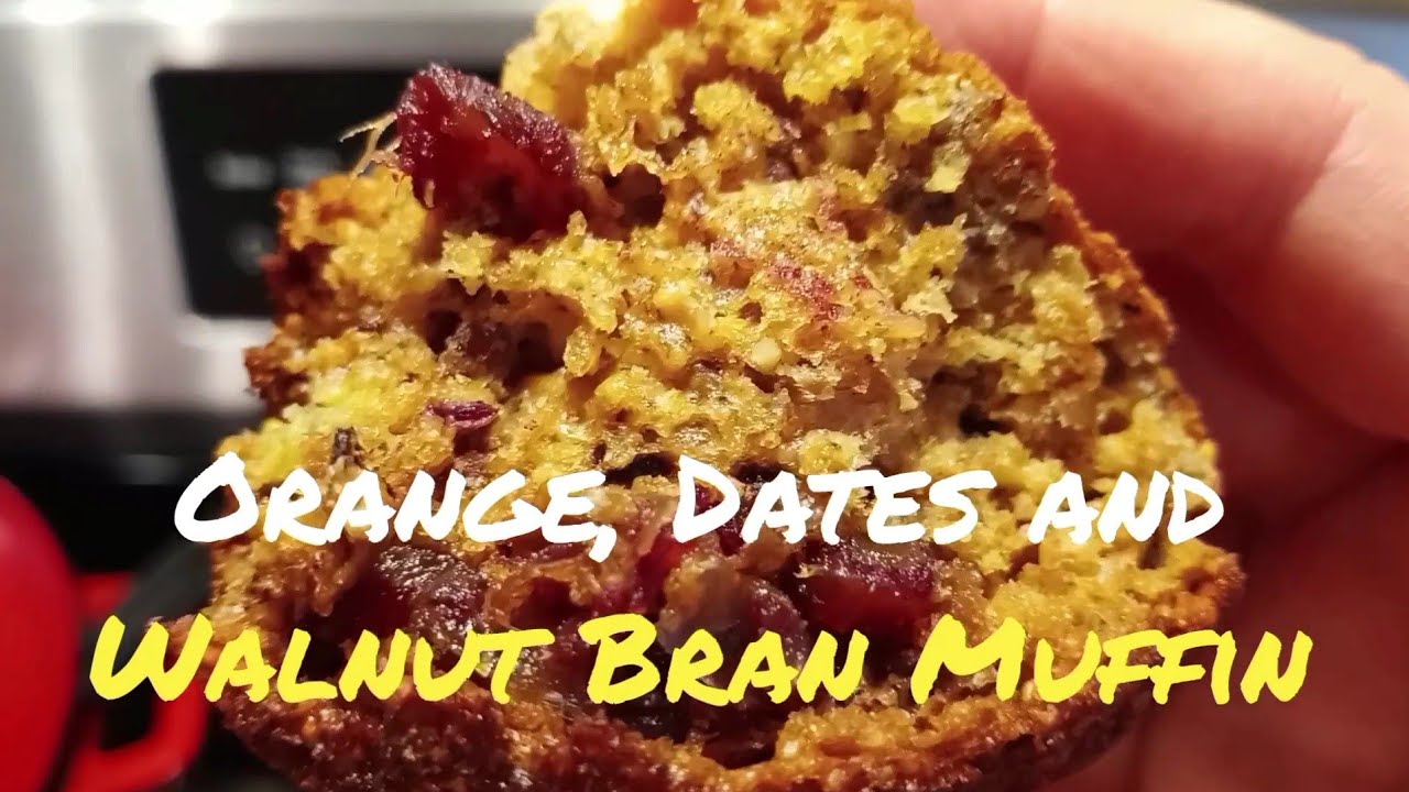 [Orange, Dates and Walnut Bran Muffins!!] Nutritious snack or treat with a salad at lunch!! 🧡
