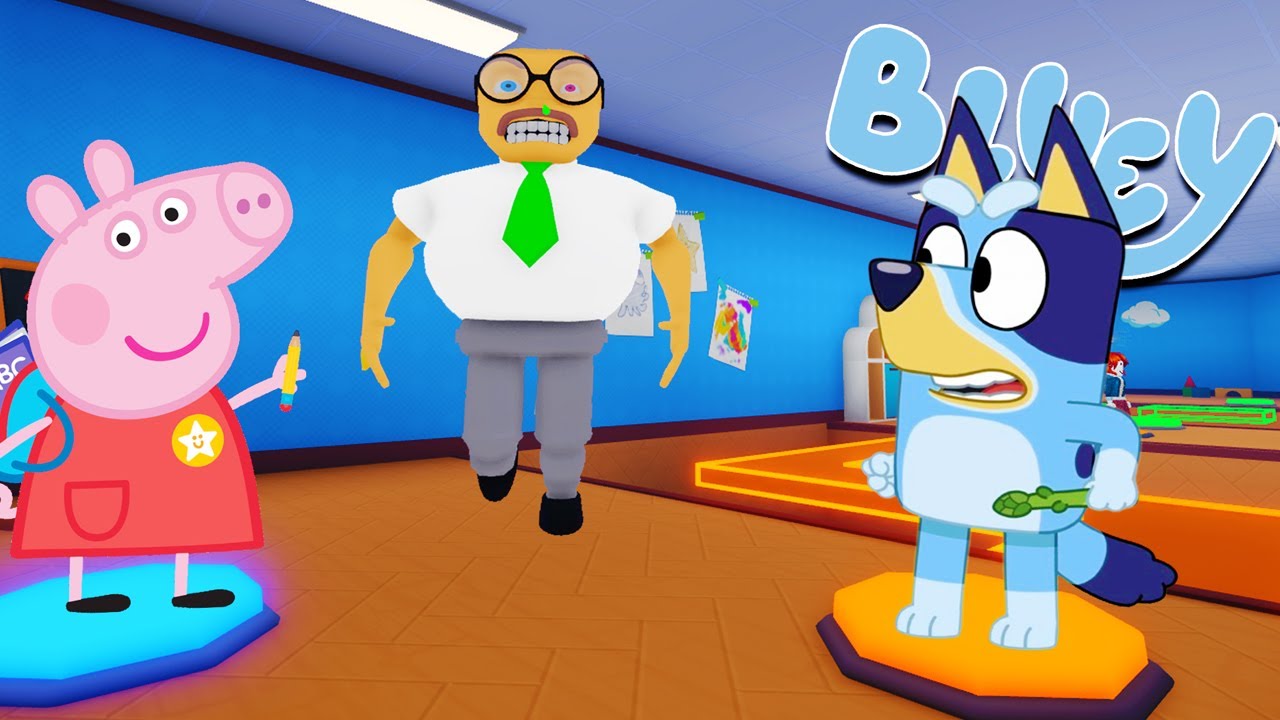 BLUEY y PEPPAPIG ESCAPAN de la GUARDERIA | Las Aventuras de BLUEY en ROBLOX!