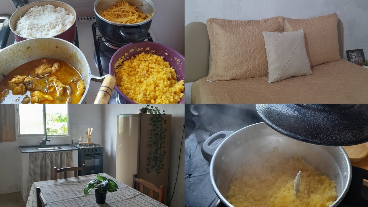 Manhã de sexta-feira preparando o almoço delicioso, casa limpinha 🏠🌤🥘🫘 #almoço #cuscuz #rotinadodia 