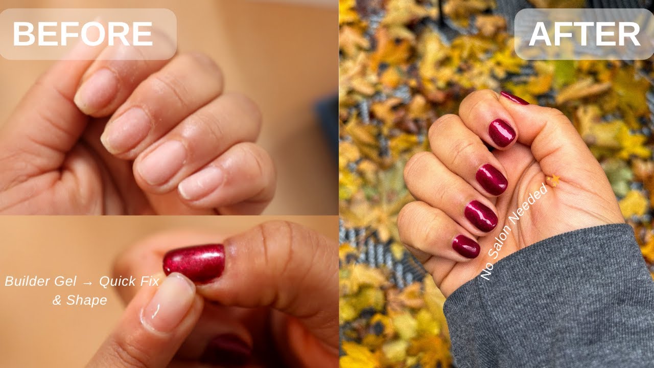Beginner-Friendly Gel Nails at Home ✨ + Easy Builder Gel Fix for Short Nails