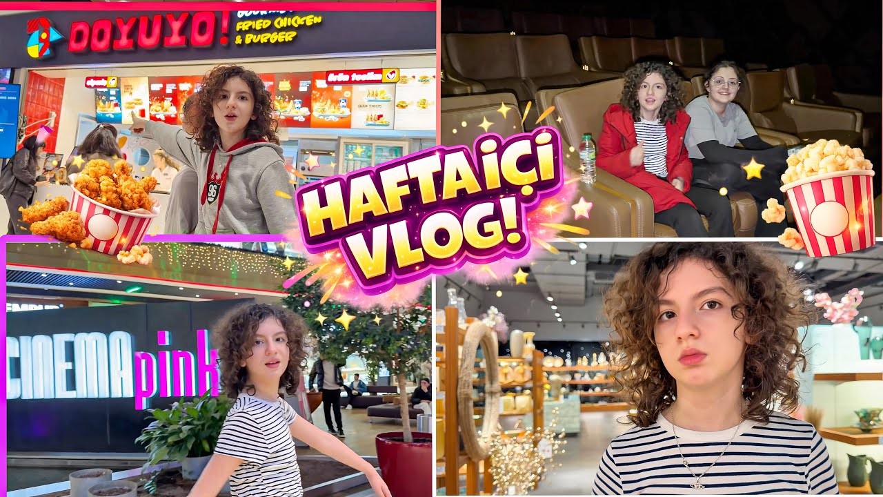 OKUL SONRASI VLOG! ESMANUR VE AFİFE DOYUYO YEDİLER VE SİNEMAYA GİTTİLER!!