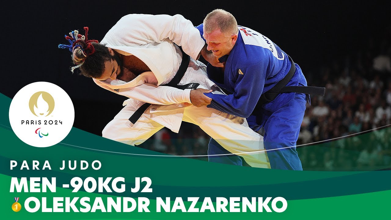 🇺🇦 Ukraine's Oleksandr Nazarenko Wins Men -90Kg J2 Final | Para Judo - Paris 2024 Paralympics