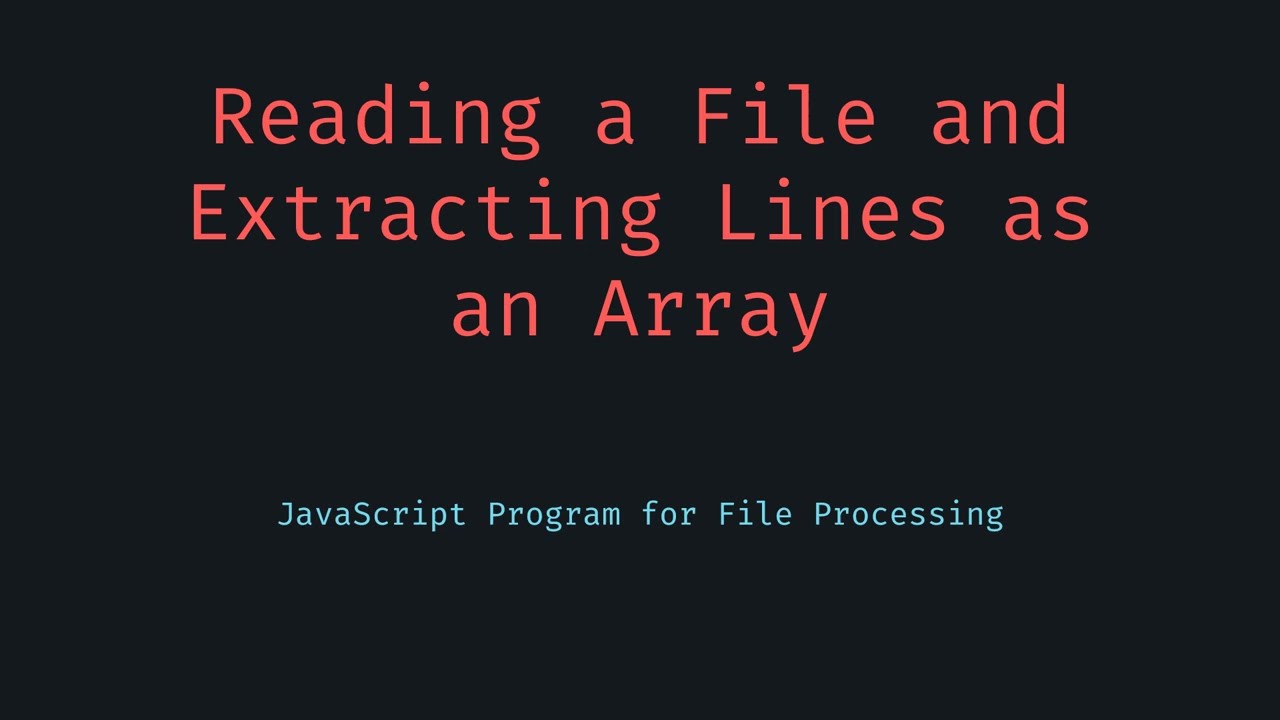 Read File Lines into Array
