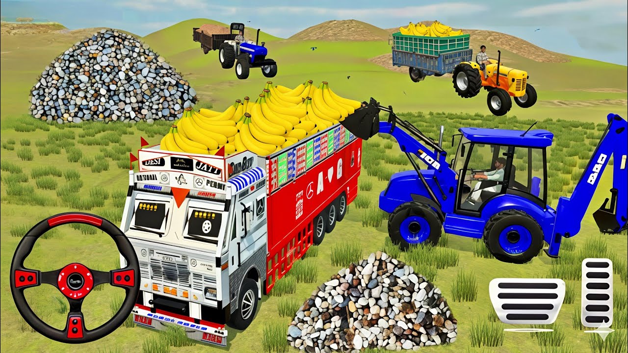 🔴Drive JCB and Uploading 🪨🏗Stone From Dumper🌋 Truck in Game #truck​ #jcb​ #tractor​ #dumper​ #games​