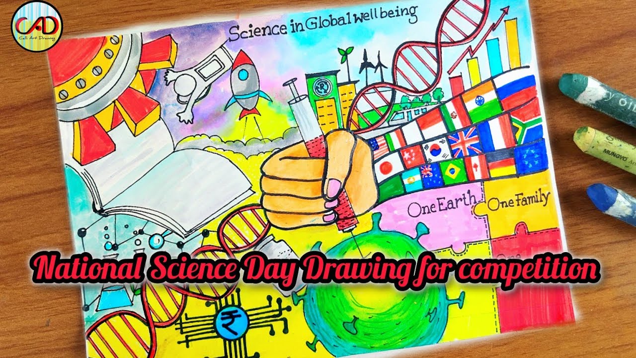 Science Day Drawing / science for sustainable future drawing / Science Day Chart