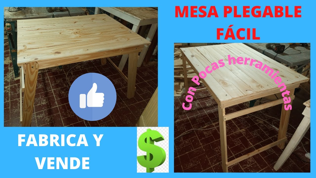 MESA PLEGABLE Fácil de hacer y muy barata. Easy folding table.