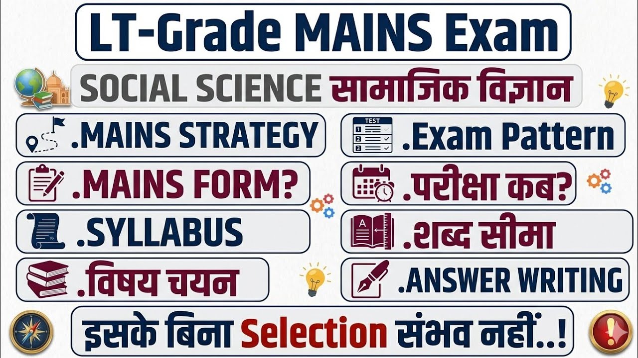 UP LT-GRADE SOCIAL SCIENCE| MAINS EXAM PATTERN| Subject Selection| Form When| How Many Questions|...
