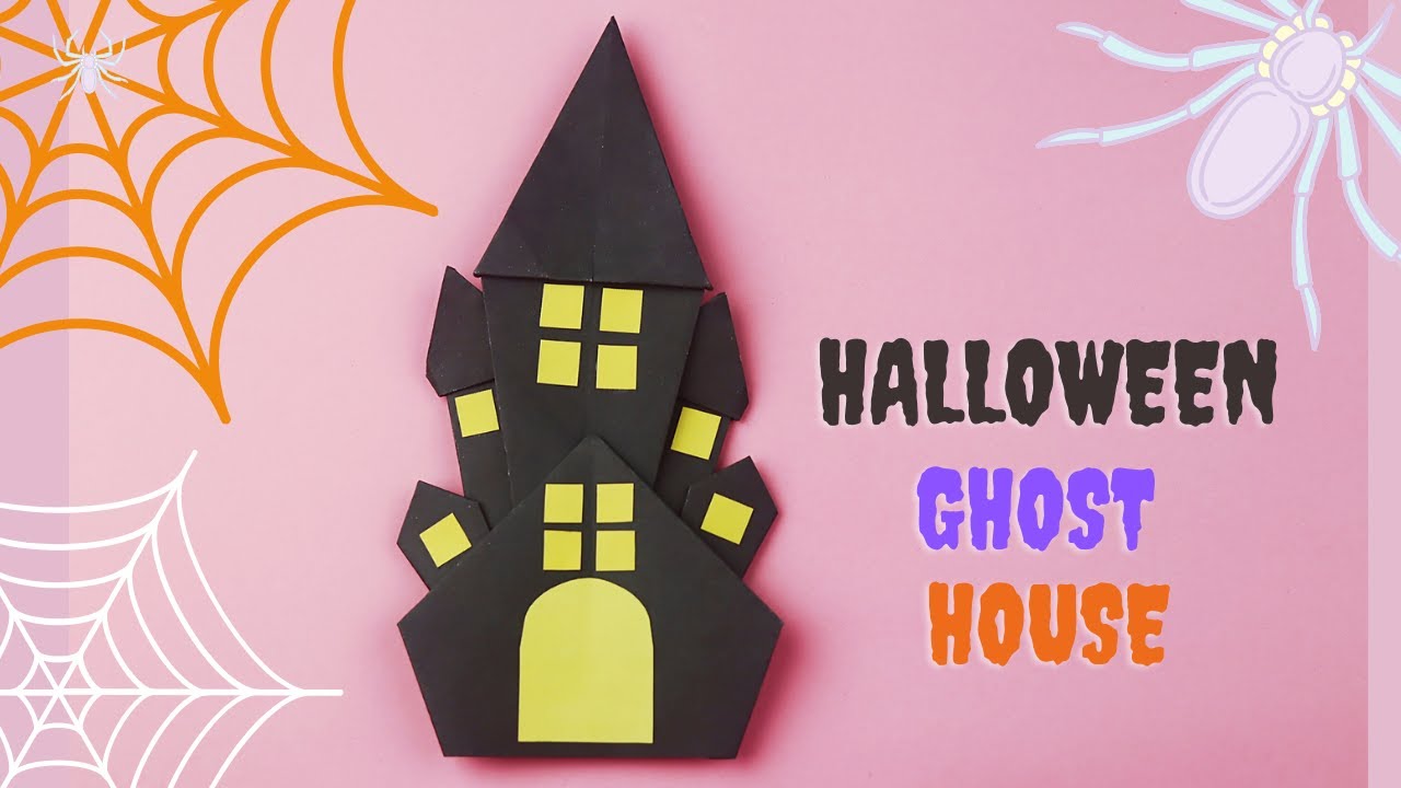 Origami Halloween Ghost House| Halloween Decoration Ideas/Origami Castle Tutorial/ Halloween Crafts