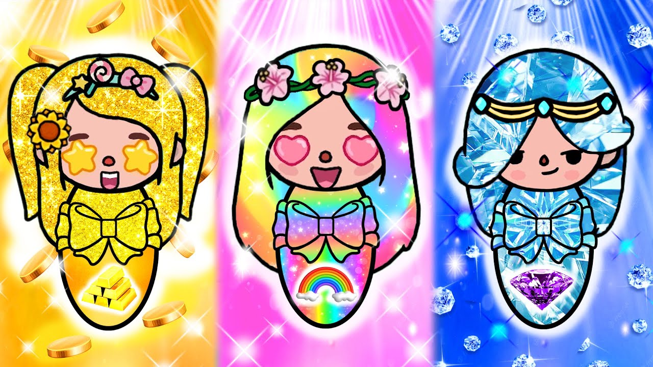 Golden, Diamond And Rainbow Girl Was Adopted By A Poor Mom | Sad Story | Toca Life Story | Toca Boca