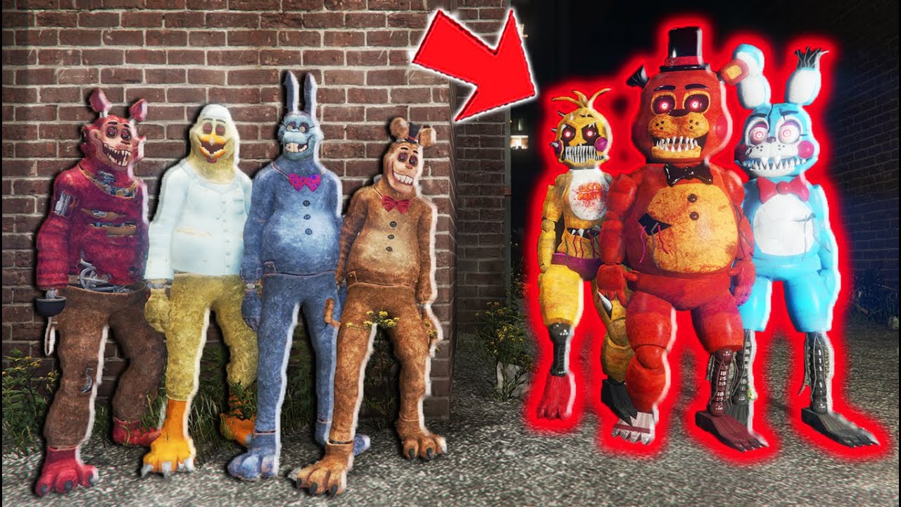 NIGHTMARE TOY ANIMATRONICS vs JRS ANIMATRONICS! (GTA 5 FNAF Mods)