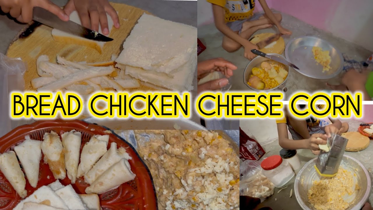 Creamy Bread Chicken Cheese Corn Is A Delicious Homemade Recipe Made By Kids with 🥰❤️