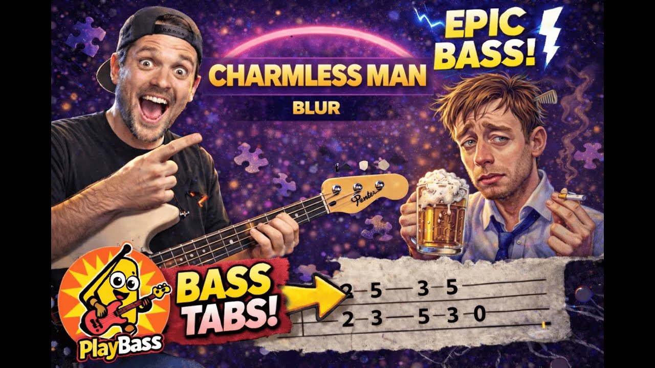 Charmless Man – Blur (Bass Cover + Tab)