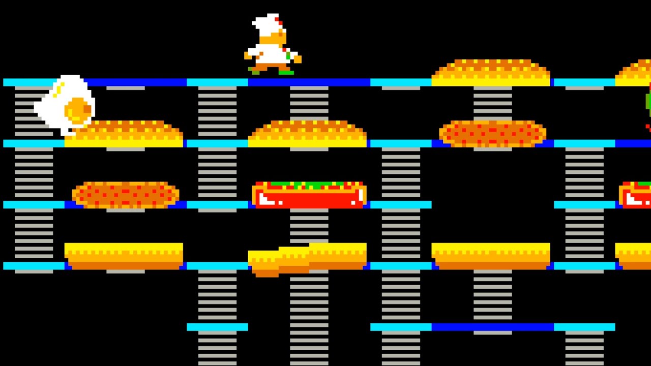 BurgerTime (Arcade) video game | 17-round session for 1 Player 🍔🍟👨‍🍳