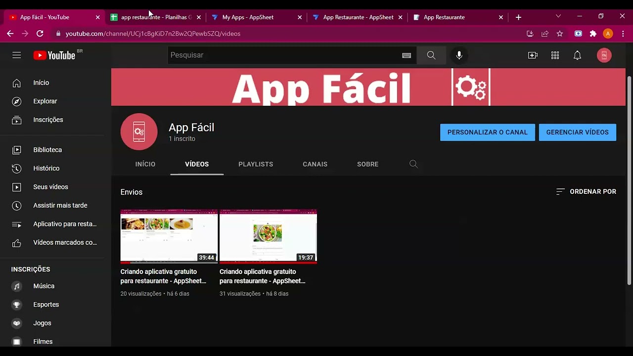 Criando aplicativa gratuito para restaurante - AppSheet - Parte 03